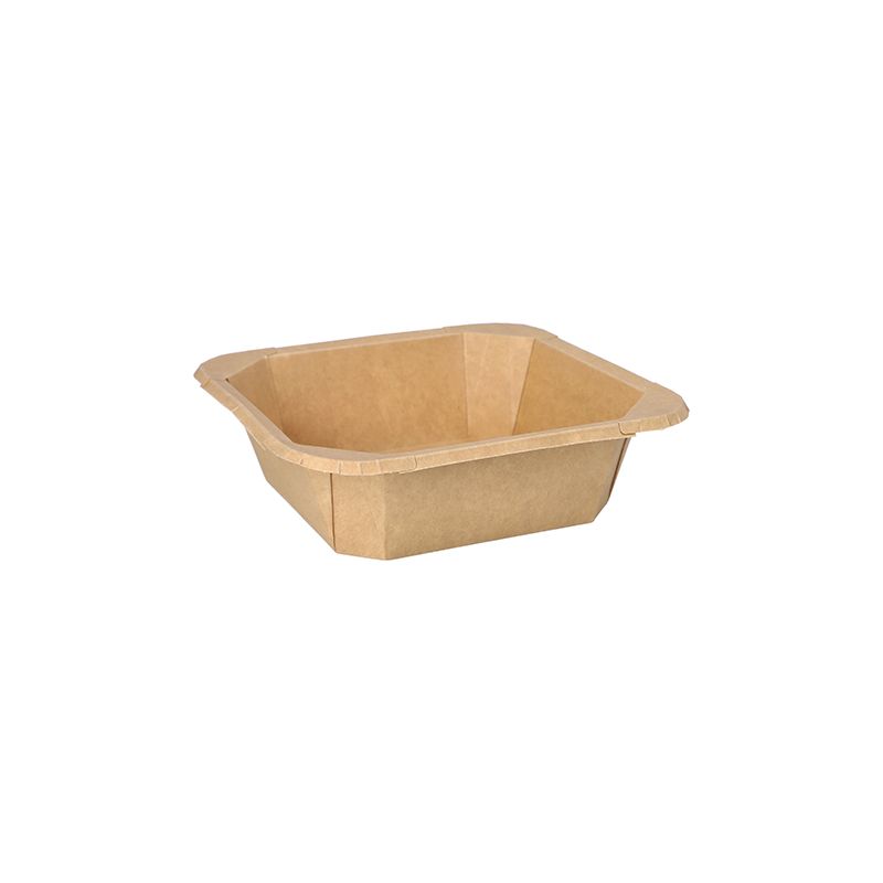 Lunchboxen aus Pappe, 1000 ml, 18 x 18 cm x 5,2 cm braun - Bild 1