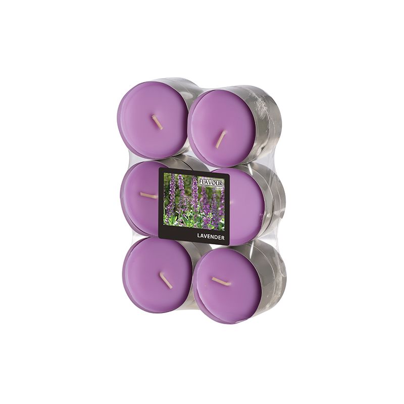 Maxi-Duftteelichter, Lavendel, Ø 58 mm · 24 mm, "Flavour" - Bild 1