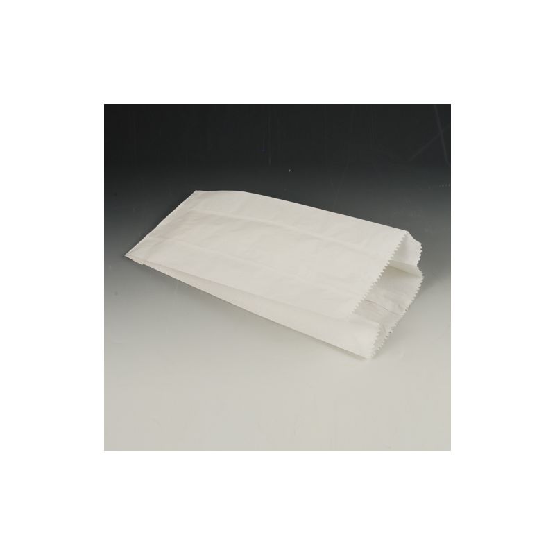 Papierfaltenbeutel, Cellulose, gefädelt 21 x 10 x 5 cm weiss Füllinhalt 0,5 kg - Bild 1