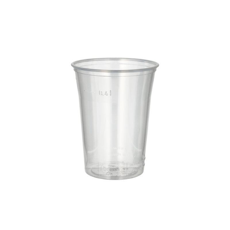 Plastikbecher (PS) 0,4 l Ø 9,5 cm · 12 cm klar mit Schaumrand - Bild 1