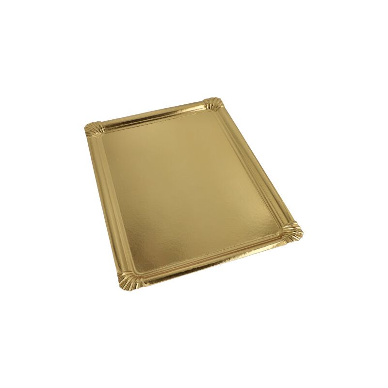 Servierplatten, Pappe, PET-beschichtet eckig 34 x 45,5 cm gold - Bild 1