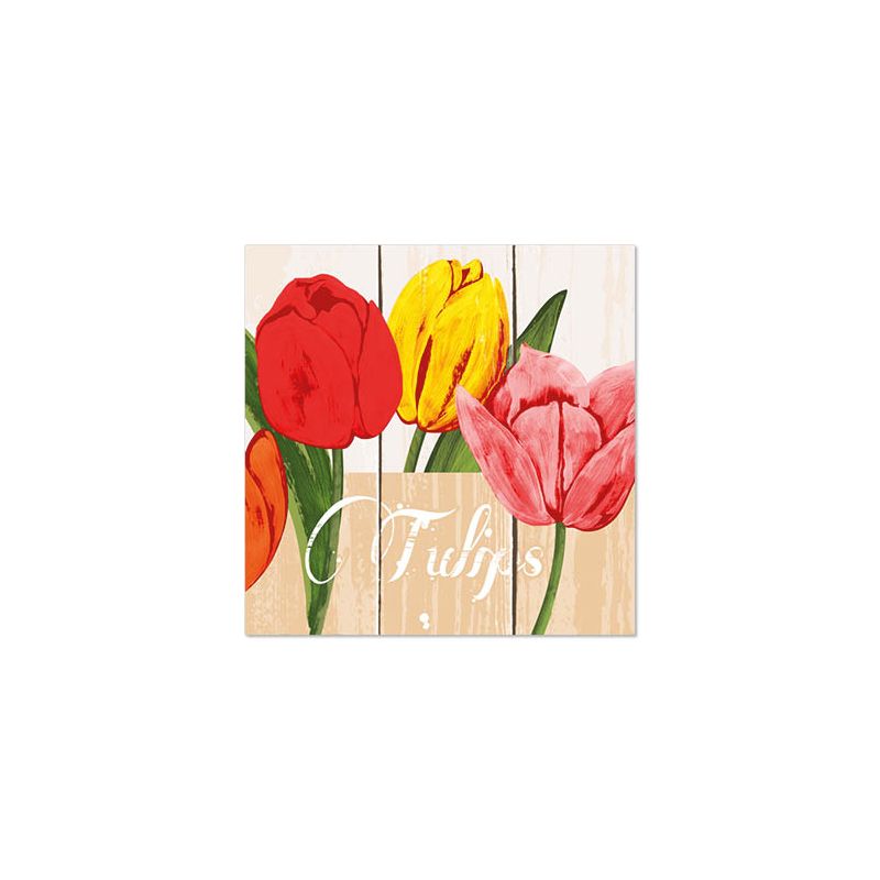 Servietten, 3-lagig 1/4-Falz 25 x 25 cm "Blooming Tulips" - Bild 1