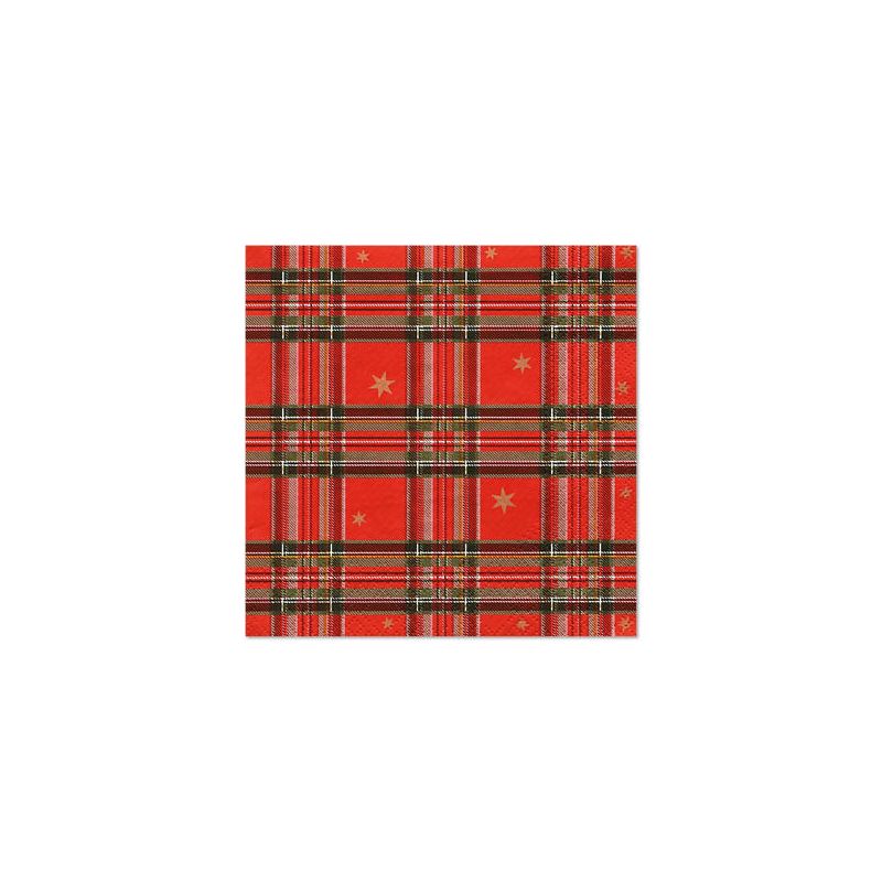 Servietten, 3-lagig 1/4-Falz 25 x 25 cm "Tartan" - Bild 1