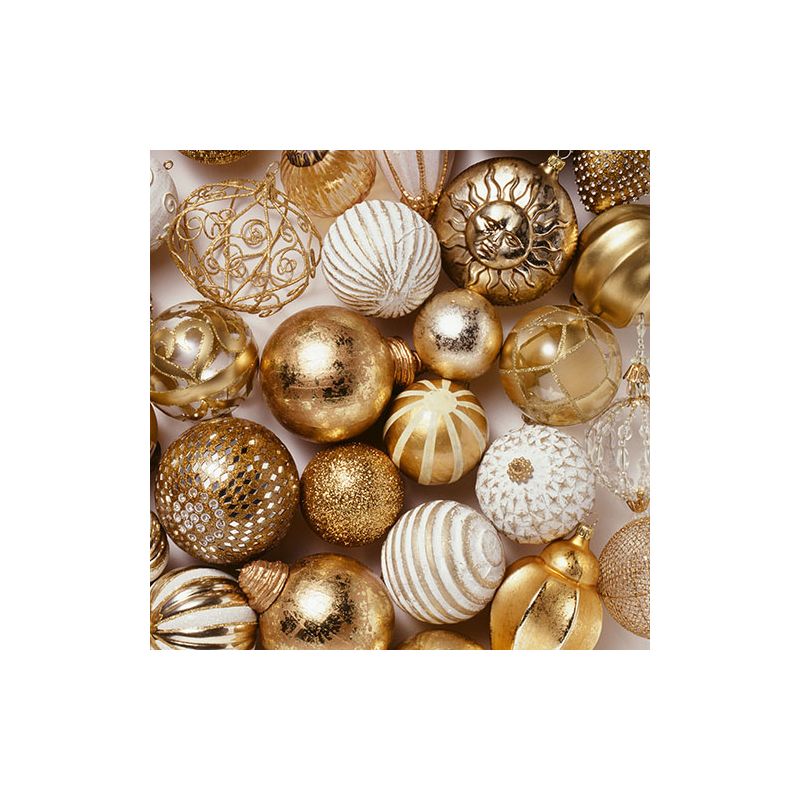 Servietten, 3-lagig 1/4-Falz 33 x 33 cm "Golden X-Mas" - Bild 1