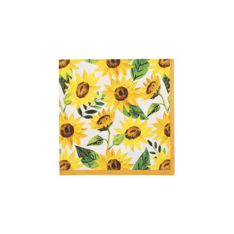 Servietten, 3-lagig 1/4-Falz 33 x 33 cm "Sunflowers" - Bild 1