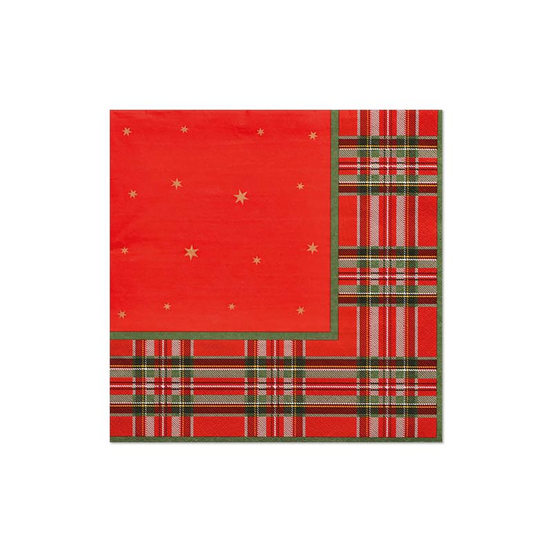 Servietten, 3-lagig 1/4-Falz 40 x 40 cm "Tartan" - Bild 1