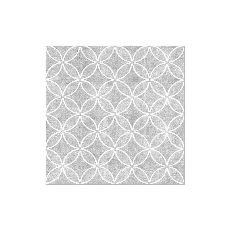 Servietten "ROYAL Collection" 1/4-Falz 40 x 40 cm grau "Circle Flowers" - Bild 1