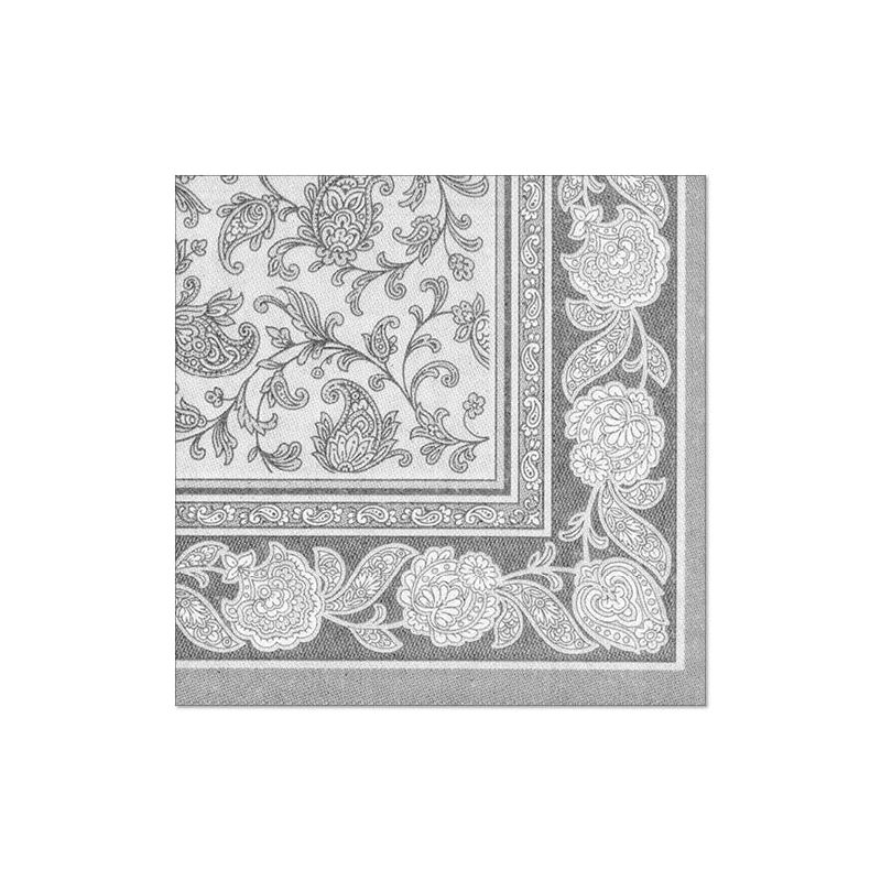 Servietten, "ROYAL Collection" 1/4-Falz 40 x 40 cm grau "Ornaments" - Bild 1