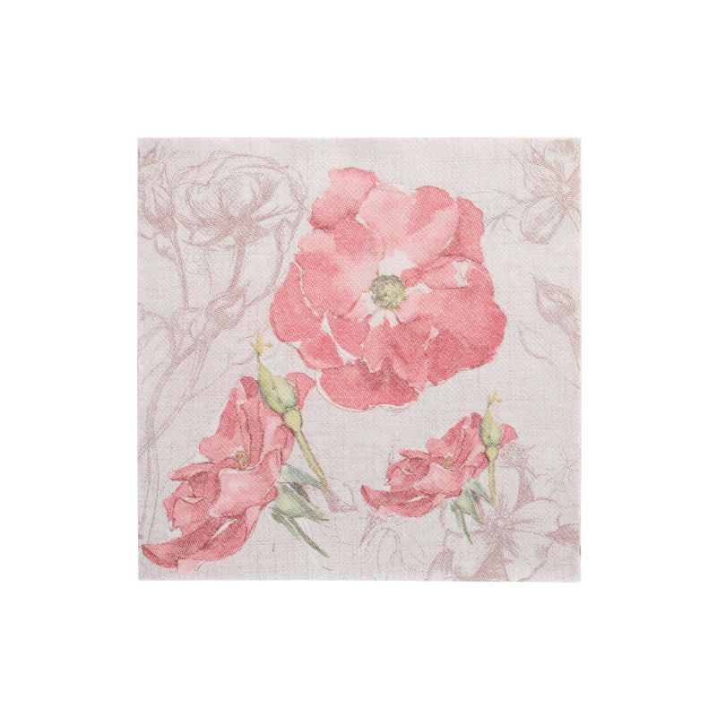 Servietten "ROYAL Collection" 1/4-Falz 40 x 40 cm rosa "Blossom" - Bild 1