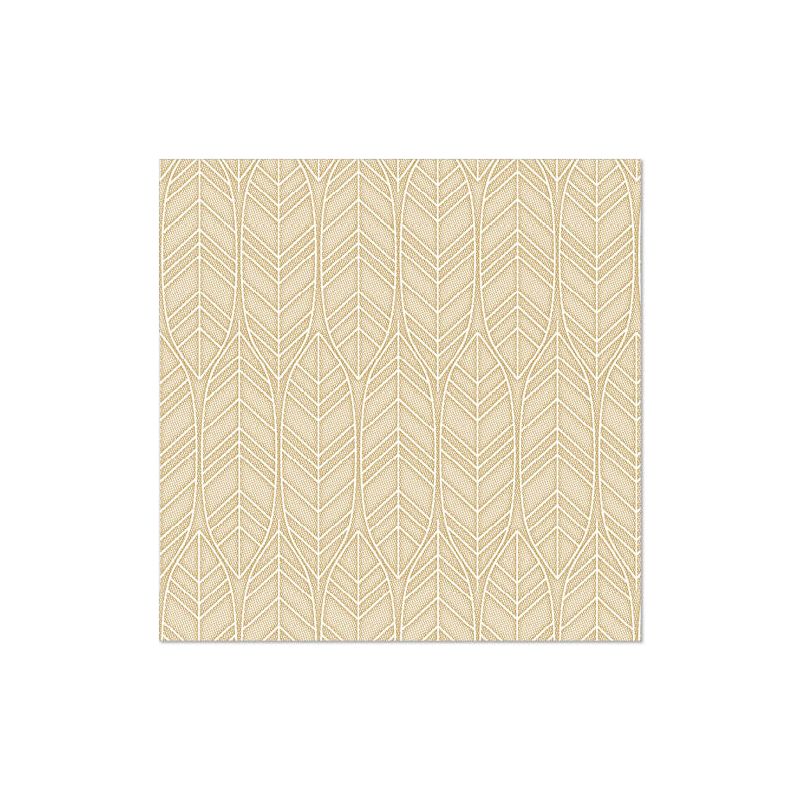 Servietten, sand "ROYAL Collection" 1/4-Falz 40 x 40 cm "Leaves" - Bild 1