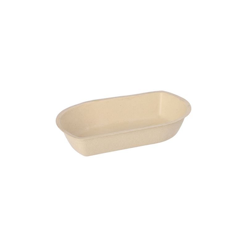 Snacktrays aus Zuckerrohr natur, 12,2 x 19,4 cm x 3,6 cm - Bild 1