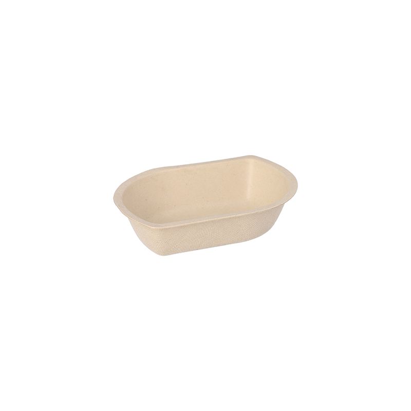 Snacktrays aus Zuckerrohr natur, 9,7 x 13,2 cm x 3,1 cm  - Bild 1