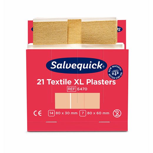 Navulling Salvequick Textielpleister XXL rood 21 pleister voor pleisterdispenser refill  1