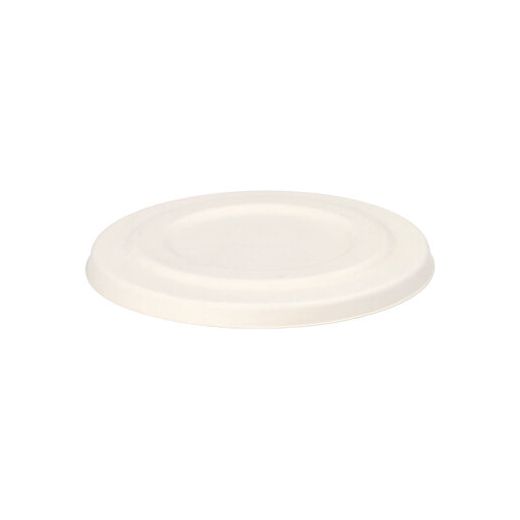 Bio deksel suikerriet "pure" voor soepkom / bowl Ø 14 cm PFAS-vrij bagasse wit 1