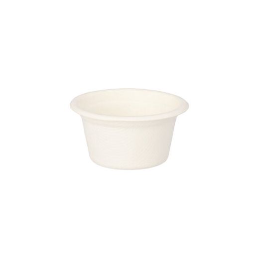 Bio sauspotje suikerriet "pure" 60 ml Ø 6 cm PFAS-vrij dressing cup bagasse wit 1