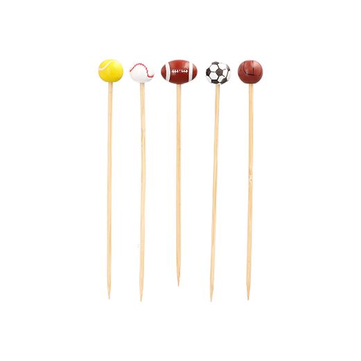 Fingerfood prikker 12,5 cm balsporten cocktailprikker fruitspies met ballen "Sport" 1