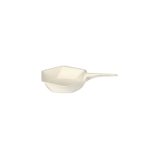 Bio amuse schaal suikerriet "pure" 15 ml 9,5 x 6,3 cm PFAS-vrij fingerfood steelpan bagasse wit  1