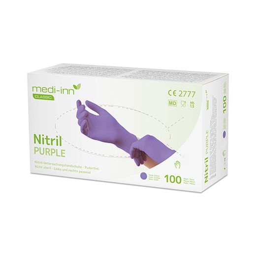 Handschoenen Nitril poedervrij paars "Nitril Purple" M 1