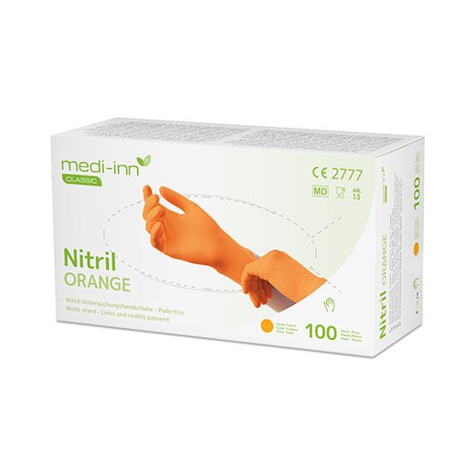 Allround handschoenen nitril poedervrij oranje S 1