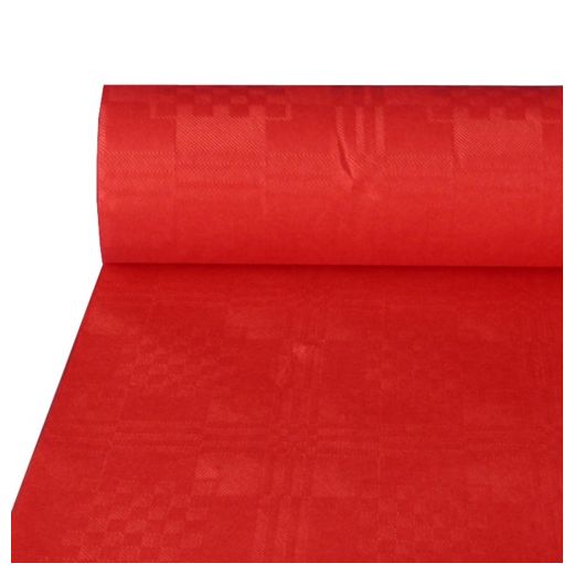 Tafelkleed papier met damastprint 50 m x 1 m rood 1