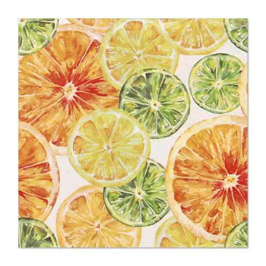 Servetten 3-laags 1/4 vouw 33 cm x 33 cm "Fruity Cocktail" 1