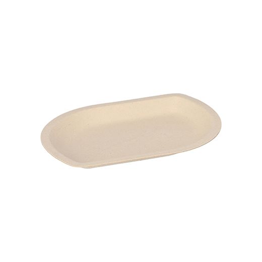 Bio snackbakje laag suikerriet 13,2 x 9,7 x 1 cm PFAS-vrij & plasticvrij frietbakje bagasse naturel 1