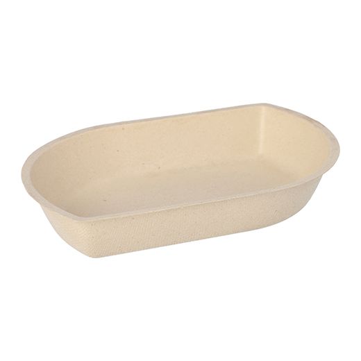 Bio snackbakje suikerriet 14,4 x 21 cm PFAS-vrij & plasticvrij frietbakje bagasse naturel 1