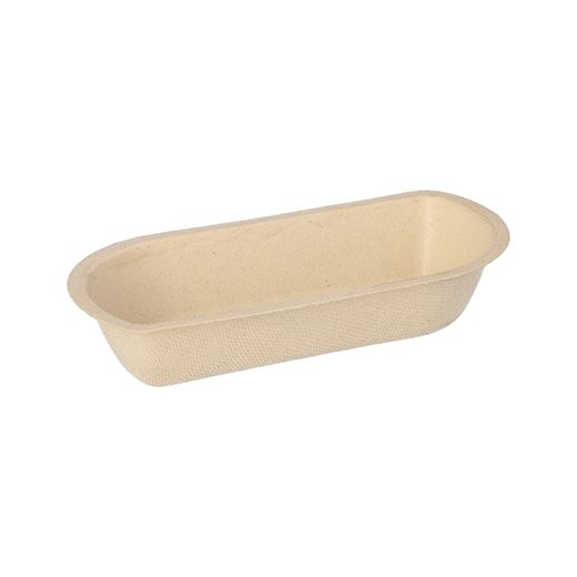 Bio snackbakje suikerriet 7,6 x 15,4 x 3,1 cm PFAS-vrij & plasticvrij frikandelbakje bagasse naturel 1