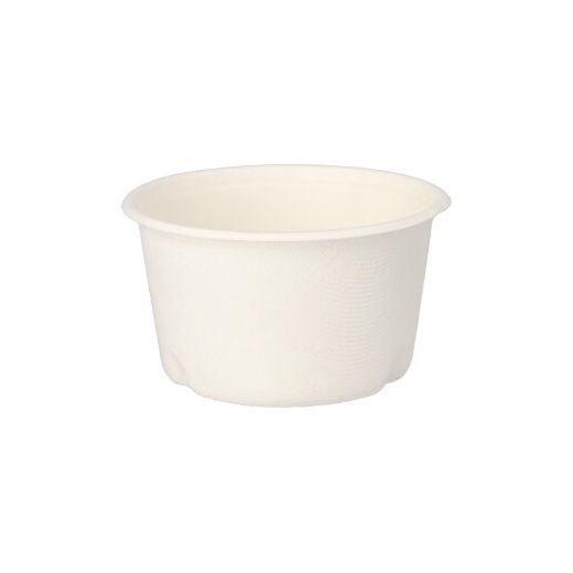 Bio soepkom to go suikerriet "pure" 350 ml bagasse sla bakje bowl PFAS-vrij wit 1