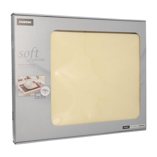 Placemats, stofkarakter, nonwoven "soft selection" 30 cm x 40 cm creme 1