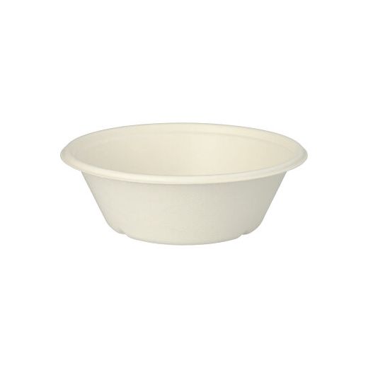 Bio suikerriet schaal "pure" 600 ml Ø 16,4 cm · 5 cm PFAS-vrij bagasse bowl soepkom wit 1