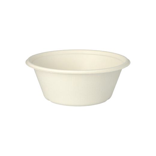 Bio suikerriet schaal "pure" 750 ml Ø 16,4 cm · 5 cm PFAS-vrij bagasse bowl soepkom wit 1