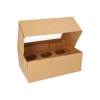 Cupcake doos met PLA venster voor 6 cupcakes 27 x 17,5 cm FSC vensterdoos