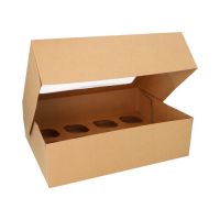 Cupcake doos met PLA venster voor 12 cupcakes 35 x 27 cm FSC vensterdoos