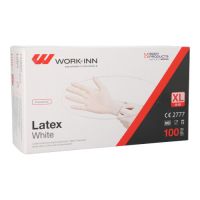Latex handschoenen, gepoedert "White" wit maat XL