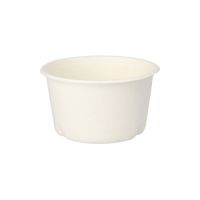 Bio soepkom to go suikerriet "pure" 350 ml bagasse sla bakje bowl PFAS-vrij wit