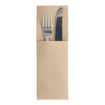 Bestek servetten met bestekvouw "ROYAL Collection" 48 x 30, zand bestekzakje, FSC