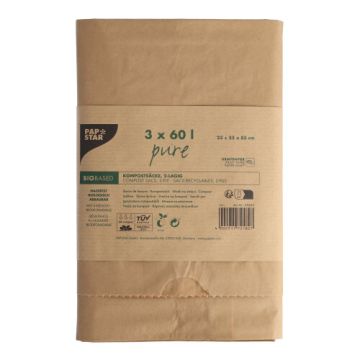 Bio-compostzakken van papier "pure" 60 l H 85 x B 55 x D 23 cm