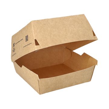 100% plasticvrij hamburgerbox met notpla coating 12,5 x 12,5 cm burgerbox FSC