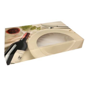 Catering dozen 8 cm x 55 cm x 37,5 cm "Bourgogne" wijnfles met venster 2-delig