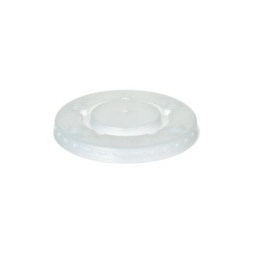 Deksel PS rond Ø 9 cm 1 cm· transparant met kruisopening (X-slot)