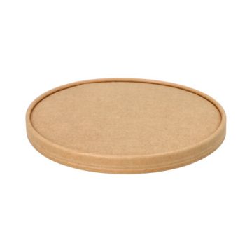 Deksel kraft karton voor saladeschalen / bowls 88592 & 88904 "pure" rond Ø 18,4 cm bruin