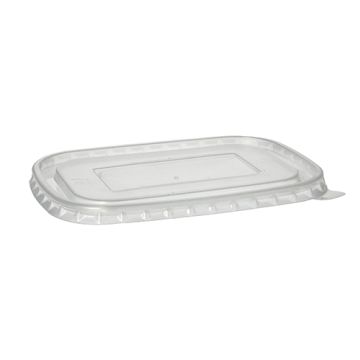 Deksel voor verpakkingsbekers, PP rechthoekig 2 cm x 17,3 cm x 12,3 cm transparant