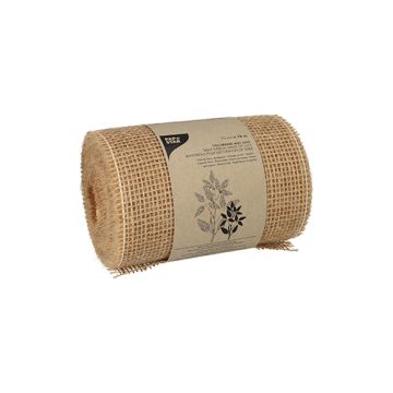 Decoratieband jute 10 m x 15 cm naturel op rol cadeauband