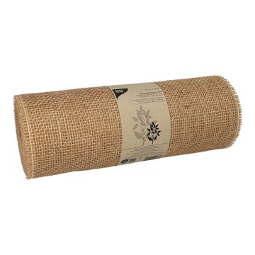 Decoratief lint van jute 10 m x 30 cm naturel op rol cadeauband decoratieband