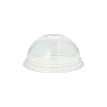 Deksel "Hurricane", PET rond Ø 9,5 cm · 4,5 cm glashelder met gat