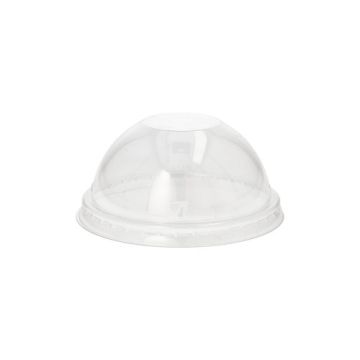 Bol deksel PET met gat Ø 9 cm · 4,5 cm dome deksel glashelder met drinkopening