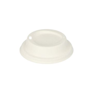 Deksel voor koffiebeker van suikerriet "pure" rond Ø 9 cm · 2,5 cm wit