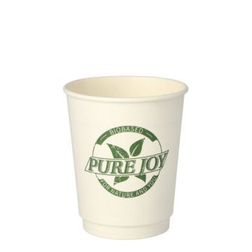 Drinkbekers, Karton 0,2 l Ø 8 cm · 9 cm wit "Pure Joy" dubbelwandige