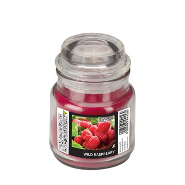 "Flavour by GALA" Snoeppot met waxvulling Ø 60 mm · 85 mm wijnrood - Wild Raspberry